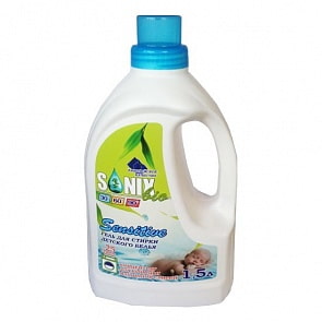 Концентрированный гель для стирки детского белья, на 25 стирок, 1,5 л. (Sonix Bio, 604-2053)