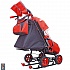 Санки-коляска Snow Galaxy City-2 - Мишка с бабочкой на красном, на больших колесах Eva, сумка, варежки  - миниатюра №15