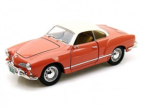 Автомобиль 1966 года - Фольксваген Karmann-Ghia, масштаб 1/18 (Yat Ming, 92198_md)