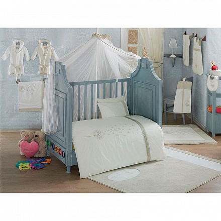 КПБ 3 предмета серии Kidboo Blossom Linen, Vanilla 