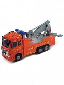 Дорожная техника, кабина Die-Cast, инерционный механизм, свет, звук, оранжевый, масштаб 1:43 (Funky Toys, FT61085)