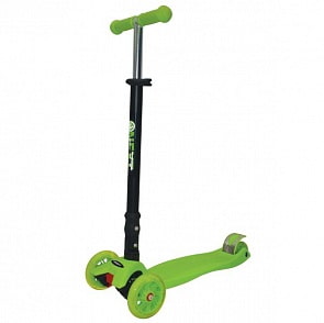 Трехколесный складной самокат – Next, светящиеся колеса 12 и 7,6 см, зеленый (Next, S017-GREENsim)