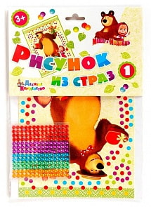 Рисунок из страз - Маша и Медведь № 1 (Десятое королевство, 01765ДК)