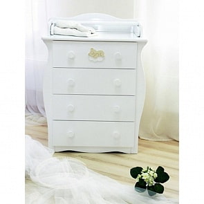 Комод с настилом Красная Звезда С 248П №22 Мишка на облаке, белый (Красная Звезда, КЗ-С248 ПЭ_белый)