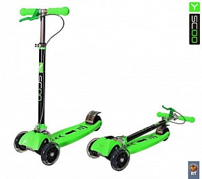 Самокат-трансформер City RT Simple Gagarin с ручным тормозом, зеленый (Y-SCOO, 4959RT)