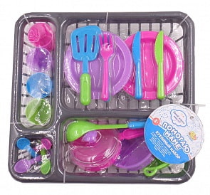 Игровой набор Помогаю маме – Посуда для кухни на поддоне, 27 предметов (ABtoys, PT-00667(WK-B9696)