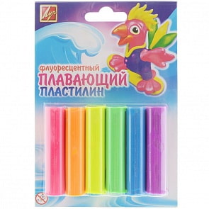 Пластилин плавающий флуоресцентный, 6 цветов (Луч, 22С1431-08)