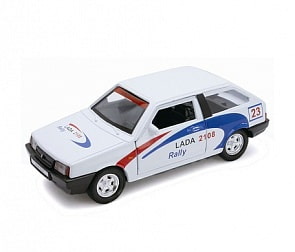 Металлическая машинка LADA 2108 Rally, масштаб 1:34-39 (Welly, 42377RY)