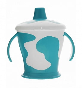 Чашка-непроливайка с ручками - Little cow, 250 мл, 9+, бирюзовый (Canpol babies, 31/404_бирюзовый)