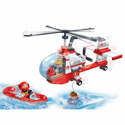 Игровой конструктор с аксессуарами - Пожарный вертолёт 