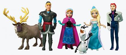 Disney Princess фигурки: Анна,  Эльза,  Олаф,  Кристоф,  Ханс,  Свен 
