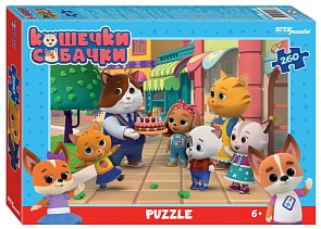 Пазлы – Кошечки и собачки, 260 деталей (Step Puzzle, 95116)
