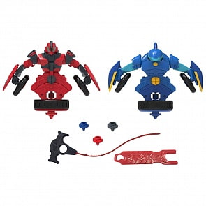 Игровой набор волчков-трансформеров 2 в 1 Spin Racers – Саблезуб и Хитрец с аксессуарами (Spin Racers, K02SRDP4)