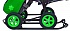 Санки-коляска Snow Galaxy - City-1-1 - Серый Зайка, цвет зеленый на больших надувных колесах, сумка, варежки  - миниатюра №5