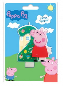 Свеча объемная 2 года Peppa Pig (Росмэн, 29734ros)