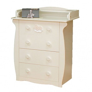 Комод с настилом Красная Звезда С 248П №22, Мишка на облаке, слоновая кость (Красная Звезда, КЗ-С248 ПЭ_слоновая кость)