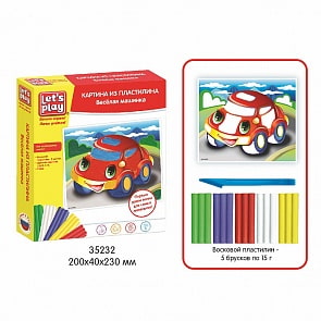 Картина из пластилина - Веселая машинка (ТМ Let`s play, 35232)
