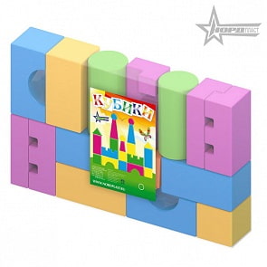 Конструктор выдувной - Кубики, 17 деталей (Нордпласт, Н-403)