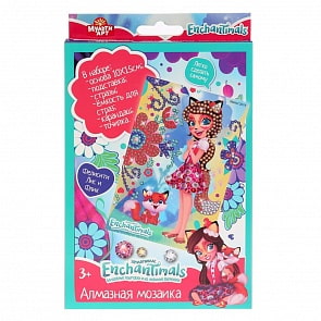 Набор для творчества из серии Алмазная мозаика – Enchantimals. Фелисити Лис и Флик, 10 х 15 см (MultiArt, 101-EN)