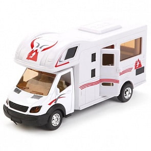 Модель металлическая инерционная – Дом на колесах, открывается боковая дверь, 17 см. (Технопарк, 1020-Rsim)