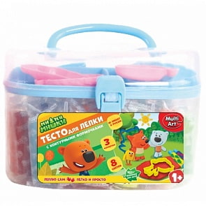 Набор теста для лепки – Мимимишки, 12 цветов, 3 формочки (Multiart, 2118-MIMI (72)sim)