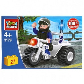 Конструктор Полицейский трицикл 27 деталей (Город мастеров, 3179-JS)