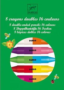 Карандаши двойные, 8 штук, 16 цветов (Djeco, 08874)