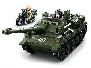 Конструктор – Танк, с фигурками, 338 деталей (Sluban, M38-B0687)