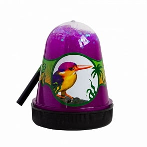 Slime – Jungle с белыми звездочками - Птичка зимородок, 130 г (Волшебный мир, S300-28) 