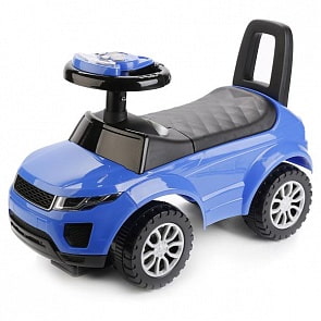 Машинка-каталка, черно-синяя, свет и звук (613W-Bsim)