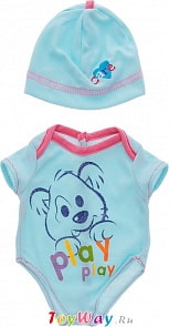 Одежда для кукол: голубое боди с шапочкой (Junfa Toys, BLC09)