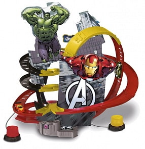 Трек с ловушками и двумя машинками Мстители (Majorette, 3089780)