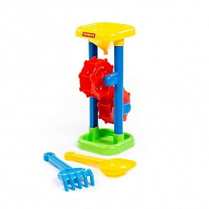 Набор №281: песочная мельница h=308 мм, совок №7, грабельки №7 (Полесье, 35097)