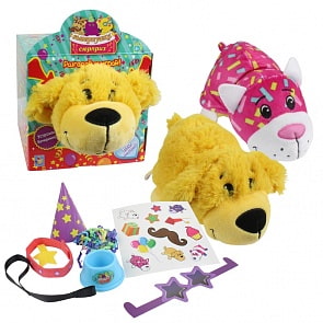 Плюшевая игрушка Вывернушка-Сюрприз 2 в 1 - Золотистый ретривер, аксессуары (1toy, Т13644)