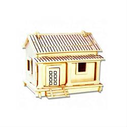 Модель деревянная сборная - Избушка (Wooden Toys, PH002) - миниатюра