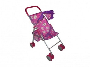 Коляска для кукол металлическая, с корзиной и ремнем безопасности (Карапуз, 63BIW-C3sim)