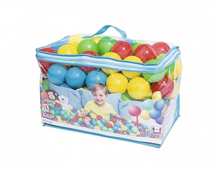 Набор из 100 шариков для игр, размер каждого 6,5 см. 