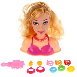 Кукла-манекен для создания причесок, с аксессуарами (B1707117) - миниатюра