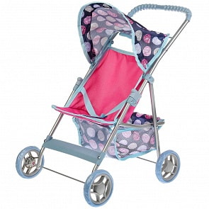 Коляска-книжка металлическая с резиновыми колесами и корзиной (Карапуз, 63AEM-19-C1)