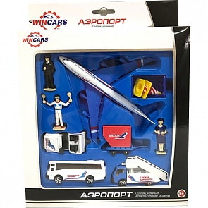 ТМ Wincars набор металлических машин и аксессуаров - Аэропорт (Wincars, 86048-PT2028SN)