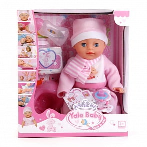Пупс умеет пить и писать, с аксессуарами, 30 см. (Yale Baby, YL1712Fsim)