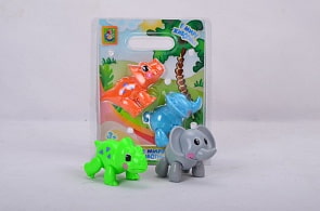 Набор В мире животных, 8 штуки, слон и носорог/динозавр (1toy, Т57439)
