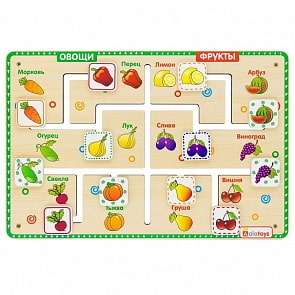 Лабиринт-ходилка - Фрукты-овощи (Алатойс, ЛБМ06)
