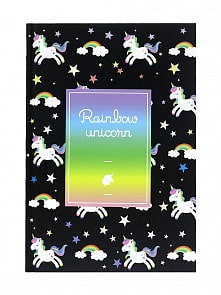 Планнер с дизайном Единорог Радужный, формат А5, черный (МихиМихи, MM06664)