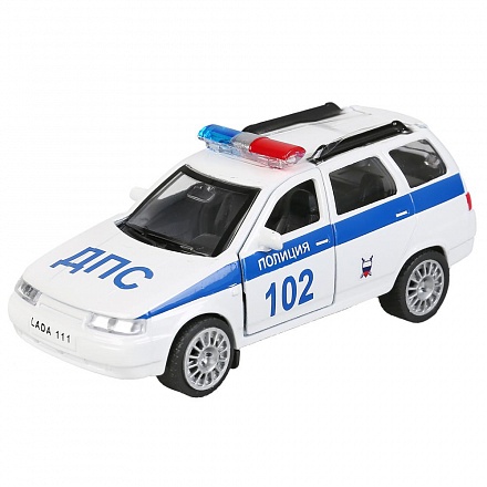 Инерционная металлическая модель - LADA 111 – Полиция, 12 см -WB)
