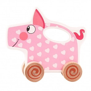 Каталка - Поросенок Хрю (Деревяшки, 18WRT02P)