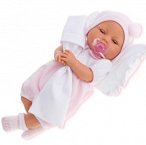 Кукла Габи в розовом с открывающимися глазами, 37 см, плачет (Munecas Antonio, 1444P)