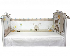 Бампер в кроватку – Мишка с зайкой (Bombus, BOM_4001)