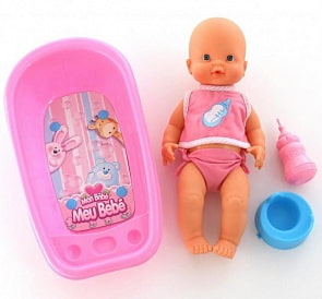 Кукла Пупс: пьёт и ходит на горшок, с ванной для купания, 40 см (Полесье, 40512)