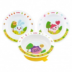 Тарелка на присоске - Малышарики, 400 мл (Lubby, 20916/144/12)